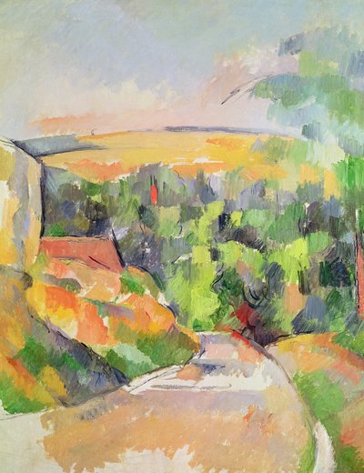 De bocht in de weg, 1900-06 door Paul Cézanne